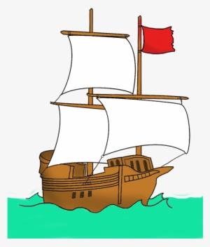 Pirate Ship With Red Flag - Ship With Red Flag