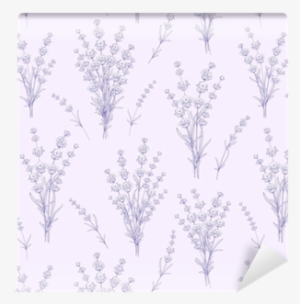 Watercolor Pattern With Lavender For Fabric Swatch - Watercolor Painting