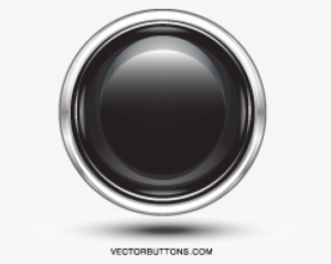 Free Platinum Black Circle Button - Black Metallic Button Png