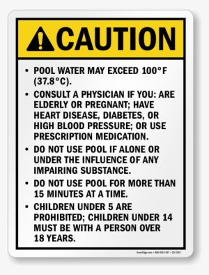 Utah Geothermal Pool Sign - Smartsign Double Hearing Protection Required In This