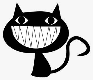 A Cat's Smile - Black Cat Cartoon Face