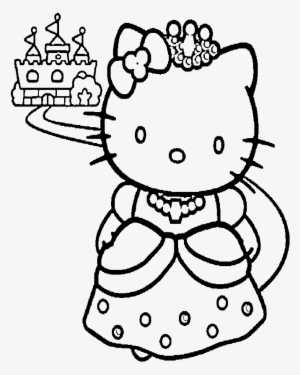 Hello Kitty And A Nice Castle Coloring Page - Coloring Pages To Print Princess