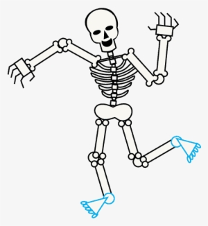 Vector Black And White How To Draw A - Cartoon Skeleton Transparent
