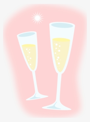 Pink Champagne Glasses Png Vector Royalty Free Library - Png Champagne Bubbles Clipart