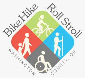 Bike Hike Roll Stroll Logo For Active Transportation - Car Rental