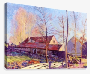 The Mills Of Moret, Frost, Evening Effect Canvas Print - 乡下 房子