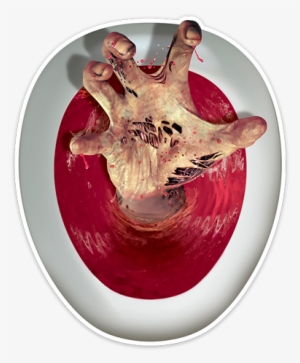 Zombie Hand Coming Out Of The Toilet - Creepy Toilet Lid Cling Zombie Hand Peel 'n Place Topper