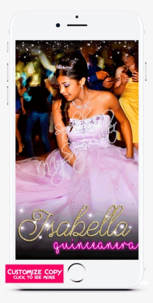 Quinceanera Gold Pink Glitter Snapchat Filter