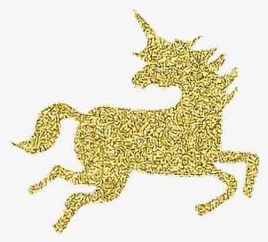 Png Vectors Psd Source - Glitter Gold Unicorn Png
