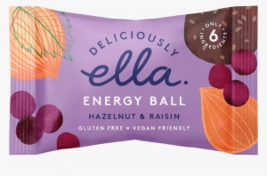 Deliciously Ella Hazelnut & Raisin Energy Ball X - Deliciously Ella Packaging