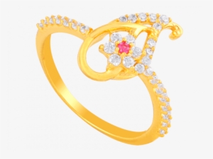 Sparkling Paisley Gold Ring - Gold