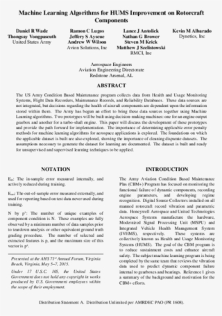 Machine Learning Algorithms For Hums Improvement On - Document