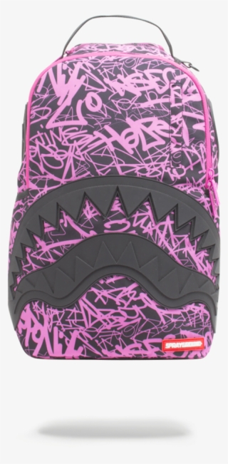 Sprayground Pink Scribble Shark Backpack - Pink Sprayground Backpack