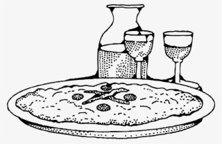 Pizza Food Italian - Clipart Schwarz Weiß Essen Und Trinken