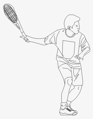 Tennis Player - Line Art