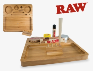 Raw Bamboo Wood Rolling Tray Natural 1-piece - Raw Rolling Tray Wood
