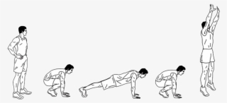 Png Black And White Stock Burpee Aerobic Exercise Muscle - Press Up