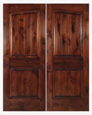 Krosswood Knotty Alder 2 Panel Common Arch With V-grooves - Home Door