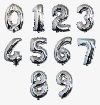 Helium Number Balloons - Silver Helium Number Balloons