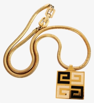 Vintage Givenchy Enamel Logo Square Pendant Necklace, - Givenchy Necklace Vintage
