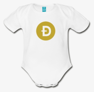 Dogecoin Logo Organic Short Sleeve Baby Bodysuit - Baby Clothes That Have Aunt Cute Sayings