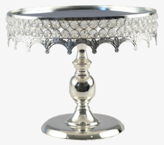 Silver Crystal Cake Stand - Champagne Stemware