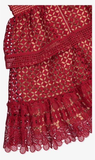 Off Shoulder Lace Mini Dress Red - Crochet