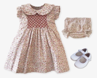 Hand Embroidered Floral Dress - Day Dress