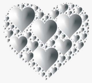 Silver Hearts Png - Black And White .png Hearts