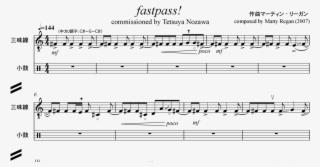extract of score for fastpass - sheet music