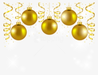 Free Png Transparent Gold Christmas Balls Decor Png - Gold Christmas Balls Png