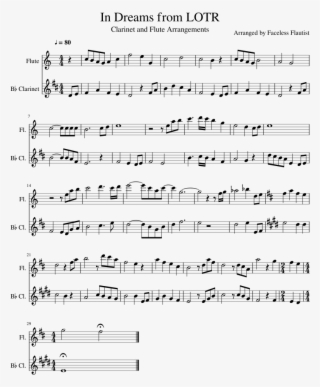 In Dreams From Lotr Sheet Music For Flute, Clarinet - Hello Darkness My Old Friend Alto Sax