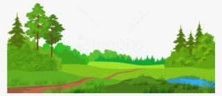 Free Png Download Meadow With Treespicture Png Images - Trees And Grass Clipart