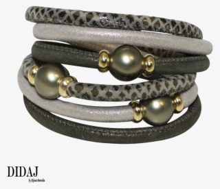 Didaj Gold & Olive Green Snake Italian Wrap Leather - Bracelet