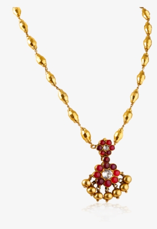 Ruby Diamond Flower Necklace - Necklace