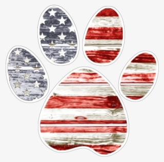 Dog Paw Print Dog Paw American Flag Patriotic Tank - Locket