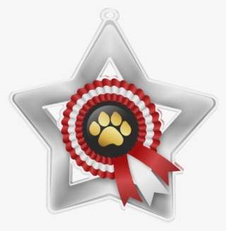 Dog Show Rosette Mini Star Silver Medal - Medal
