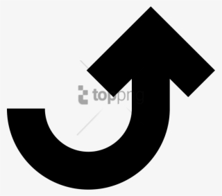 Free Png Download Curved Arrow Black Icon Png Images - Curved Arrow Pointing Up