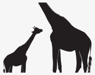 Giraffe Clipart Silhouette - Giraffe Silhouette Mom And Baby