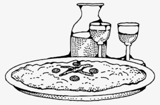 Pizza Clipart Schwarz Weiß - Frittata Clipart