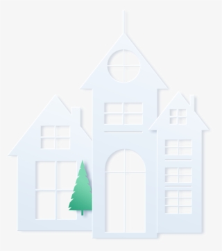 Flat Simple Cartoon Paper Cut Style Png And Psd - House