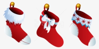 Free Png Transparent Three Christmas Stockings Png - Christmas Socks Clipart Png