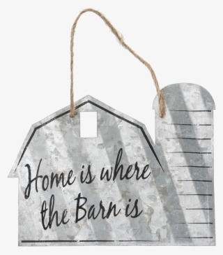 "home Is Where The Barn Is" Corrugated Barn Metal Sign - Sign