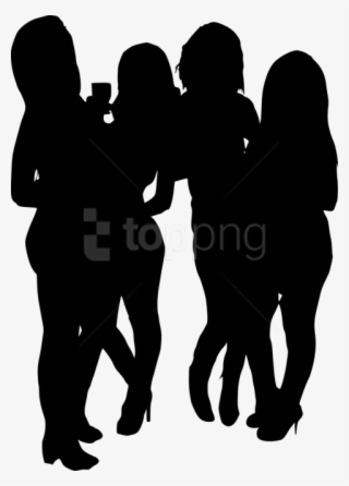 Free Png Girl Group Hoto Posing Silhouette Png - Group Of Ladies Silhouette