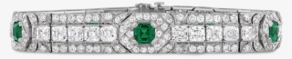Untreated Colombian Emerald And Diamond Bracelet - Diamond
