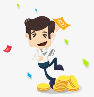 Cartoon Business Man Money 581*601 Transprent Png Free - Cartoon