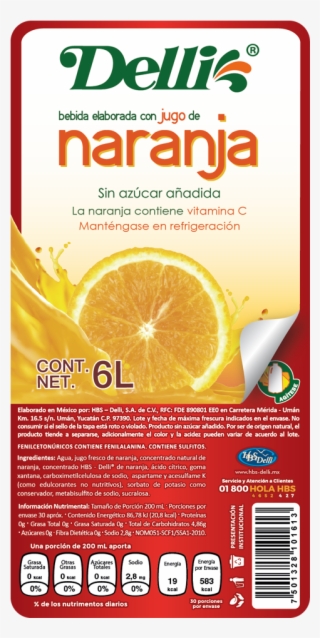 Etiqueta Frente 120 - Etiqueta De Jugo De Naranja