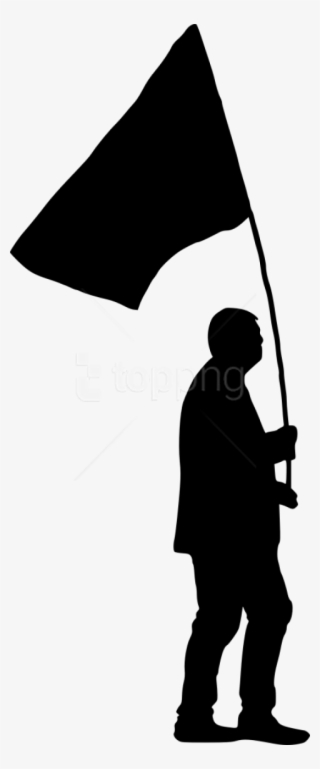 Free Png Person With Flag Silhouette Png Images Transparent - Silhouette