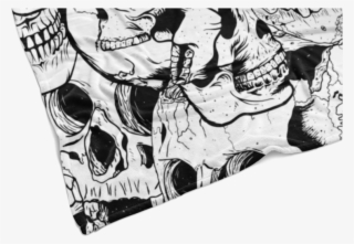 Pile Of Skulls Fleece Blanket - Illustration