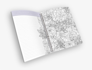 Open Spiral-bound Coloring Journal With A Rose Outline - Book